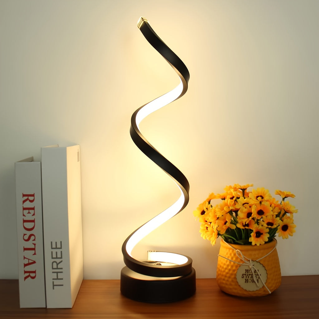 Juno spiral table lamp with adjustable arm