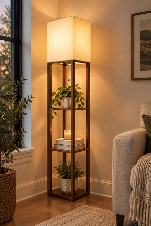Alder Shelf Floor Lamp