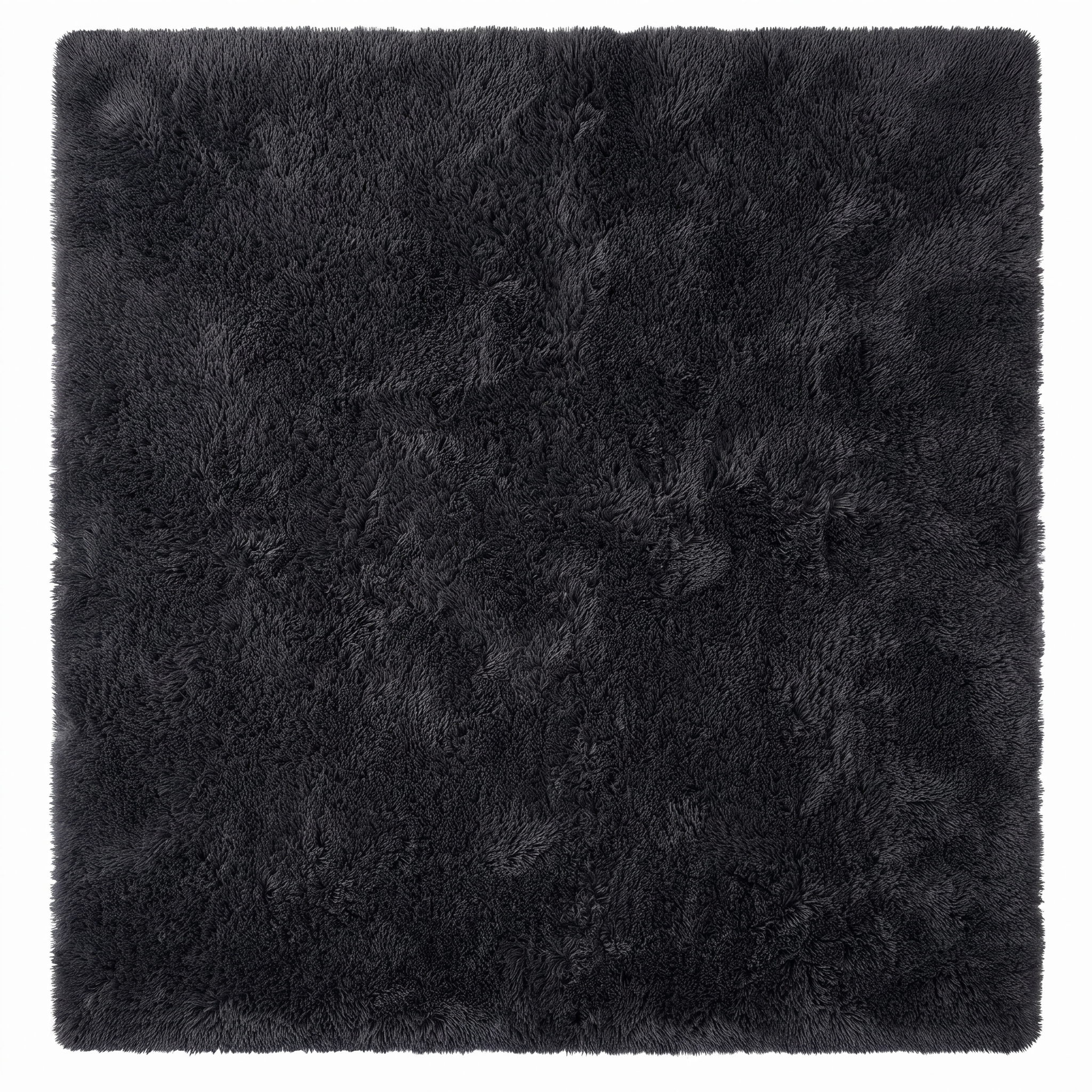 Sable plush shaggy area rug on a white background
