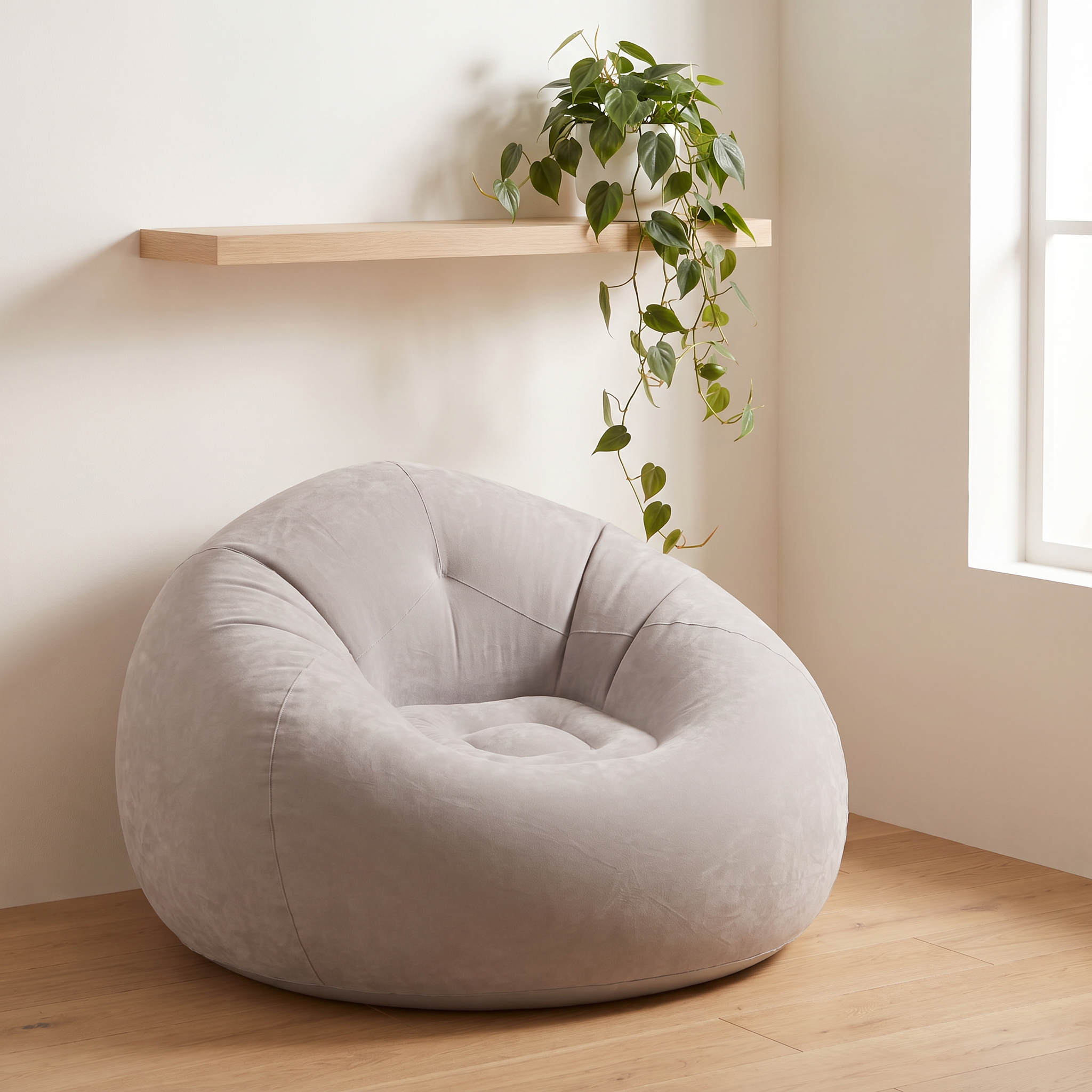 Cloudform lounge chair in a sunlit corner beside a plant