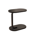 Aldon side table close view showing the wood top and metal frame