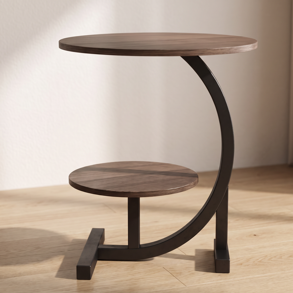 Elira table close view showing the thin wrought iron frame