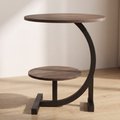 Elira table close view showing the thin wrought iron frame