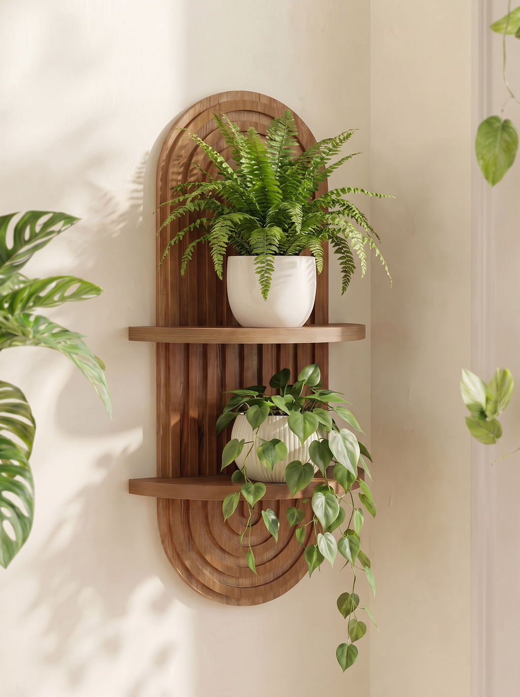 Fernwood shelf wood grain and bracket detail