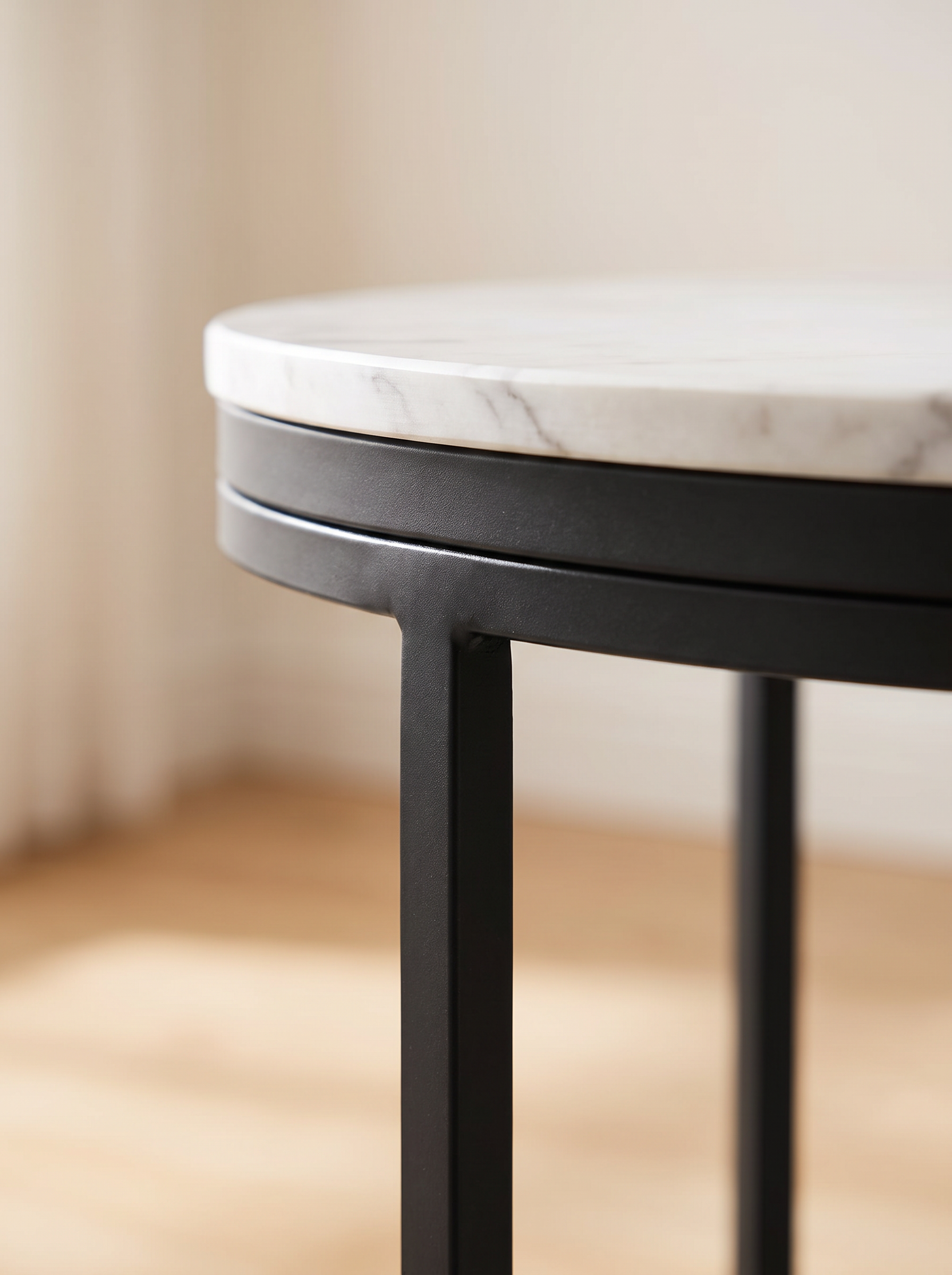 Marlowe nesting table frame and top detail