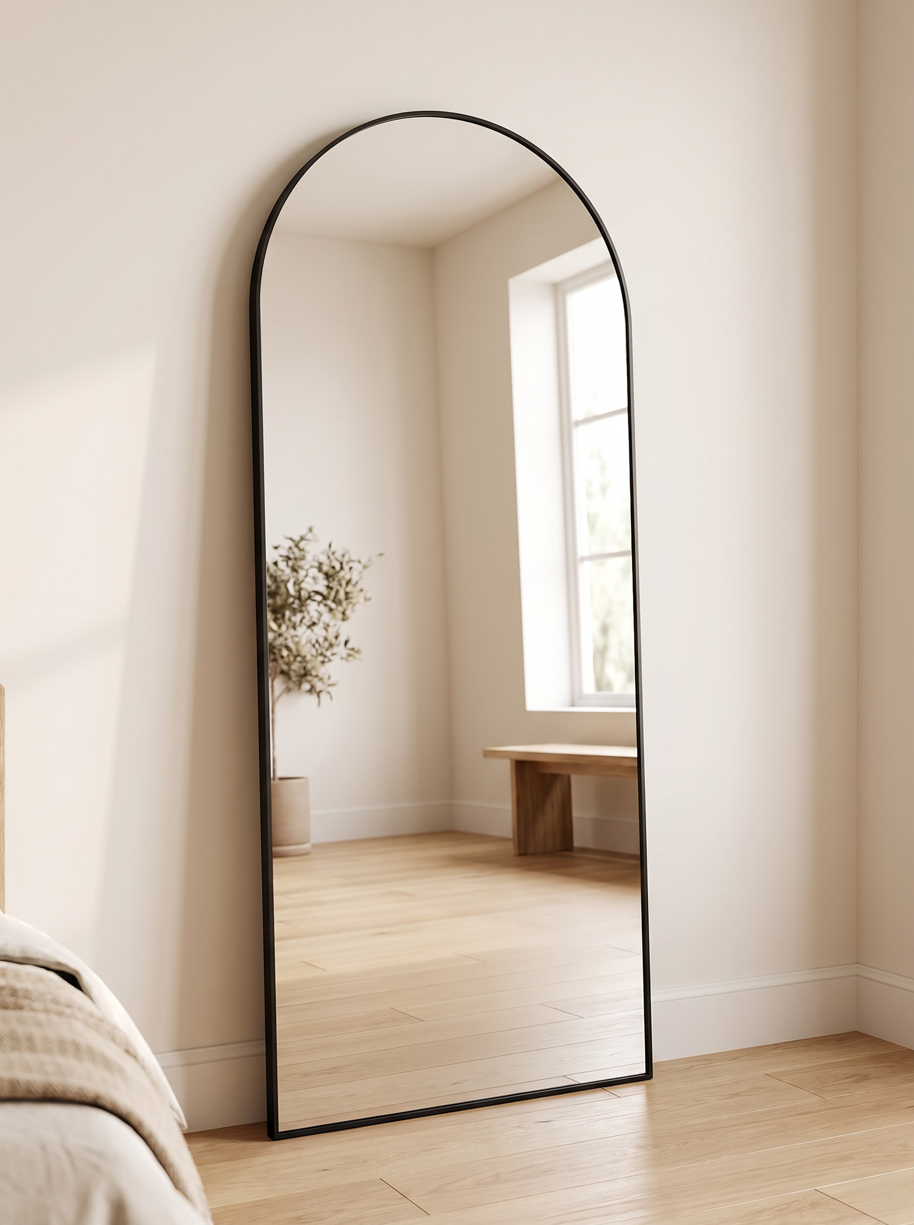 Aurella mirror showing a full length reflection