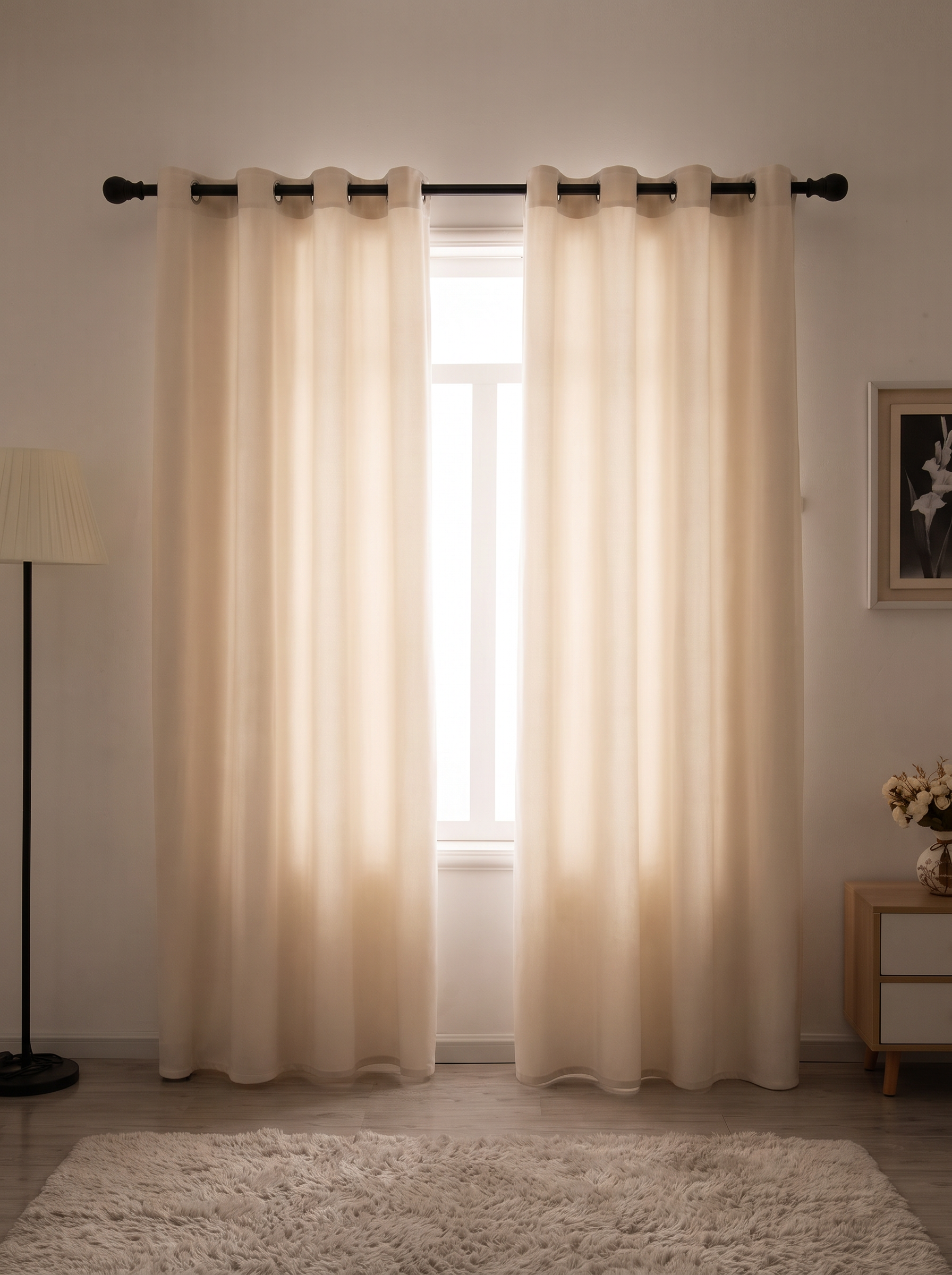 Morning light filtering through Verona velvet curtains